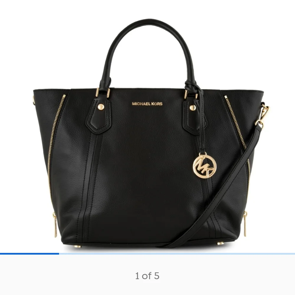 RRP $600 MICHAEL KORS Aria Grab Tote Bag in Black - Picture 1 of 5